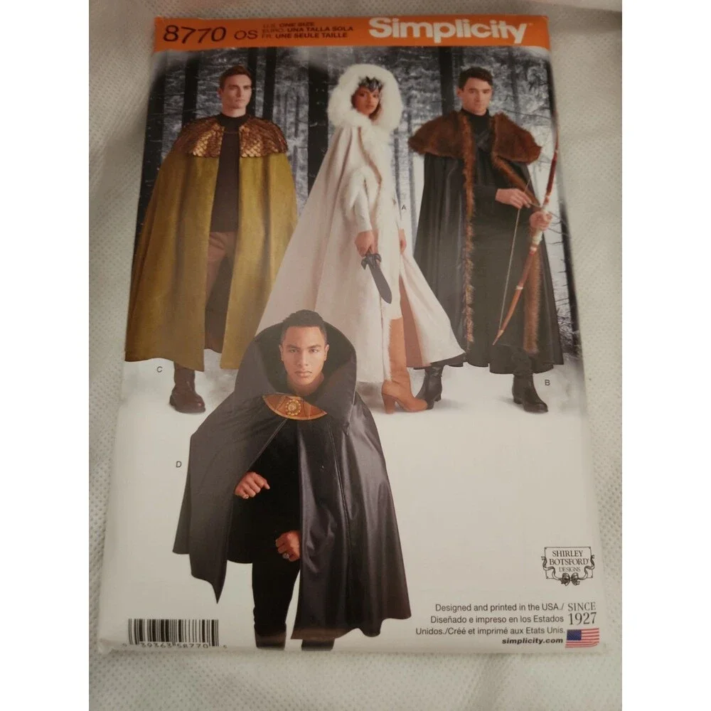 3 Simplicity 8722, 5840, 8770 Costume PATTERNS ONLY  Comicon One Size Adult